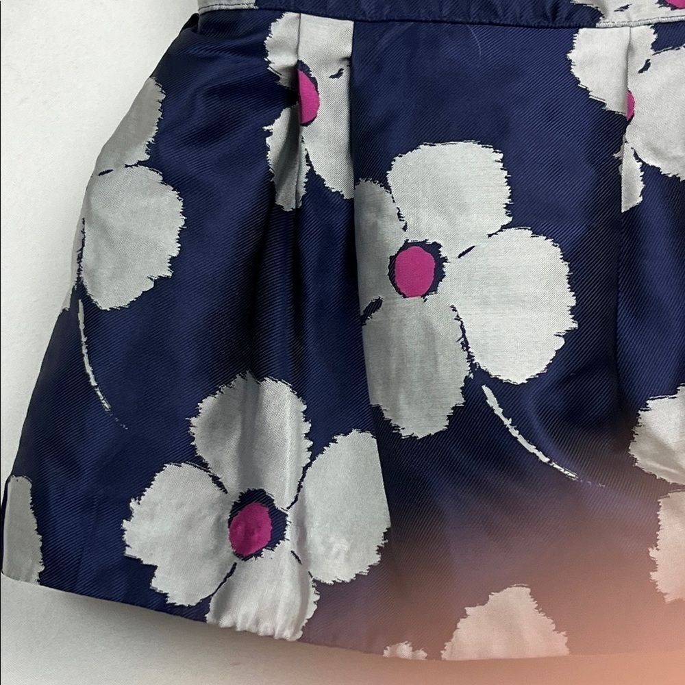 Janie and Jack navy with silver and pink flowers party dress size 3-6 months - Picture 4 of 12